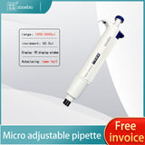 Single-channel adjustable pipette, microvolume pipette,dispenser, full range adjustable from 0.1ul to 10ml