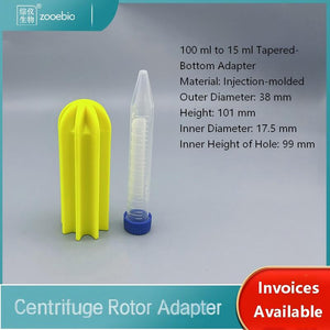 Centrifuge Rotor Adapter 100 mL to 15 mL/50 mL Pointed-Bottom Centrifuge Tubes, Outer Diameter 38