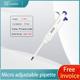 Single-channel adjustable pipette, microvolume pipette,dispenser, full range adjustable from 0.1ul to 10ml