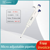 Single-channel adjustable pipette, microvolume pipette,dispenser, full range adjustable from 0.1ul to 10ml