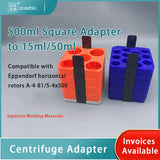 Square Centrifuge Adapter for 500 mL to 15 mL and 50 mL Tubes, Compatible with Eppendorf A-4-81 S-4x500 Rectangular Baskets