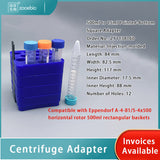 Square Centrifuge Adapter for 500 mL to 15 mL and 50 mL Tubes, Compatible with Eppendorf A-4-81 S-4x500 Rectangular Baskets